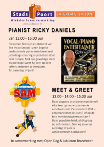 Zaterdag 14 juni Ricky Daniels & brandweerman Sam