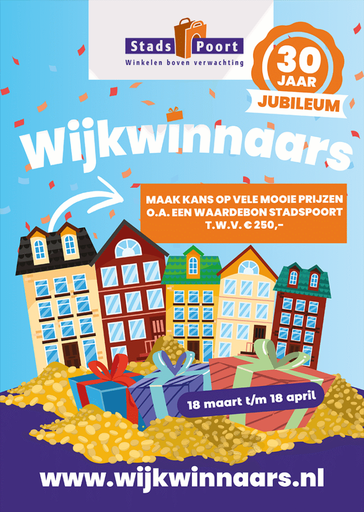 Wijkwinnaars winactie Winkelcentrum Stadspoort Ede 30 jarig jubileum