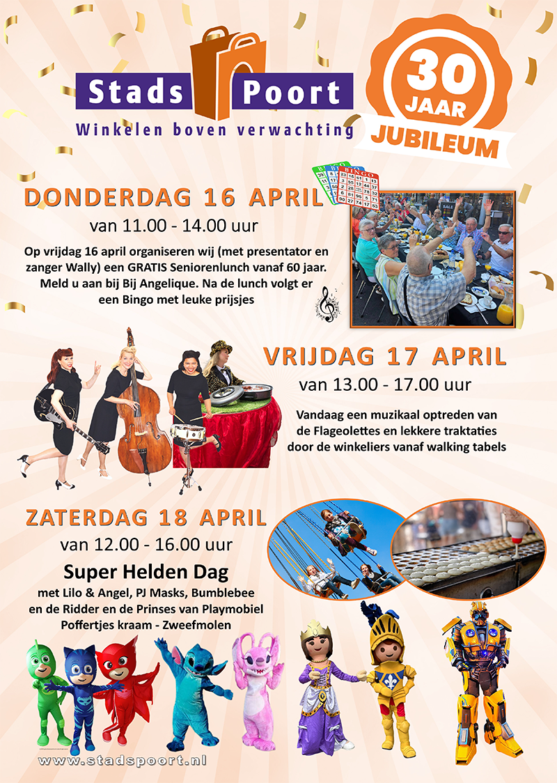 Jubileumfeest Stadspoort April 2026