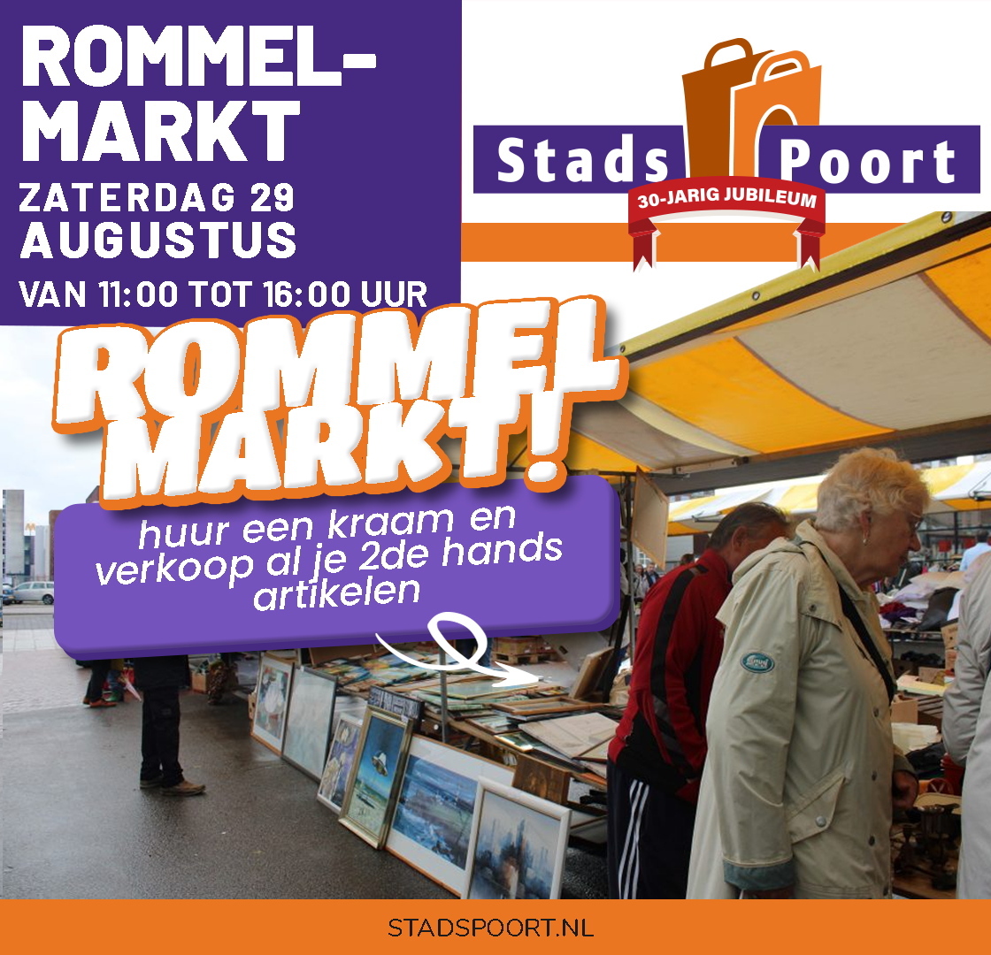 Rommelmarkt op de Stadspoort in Ede - Zaterdag 29 augustus 2026