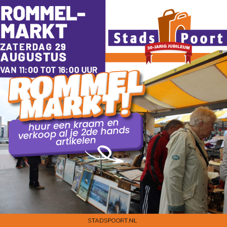 Rommelmarkt op de Stadspoort in Ede - Zaterdag 29 augustus 2026